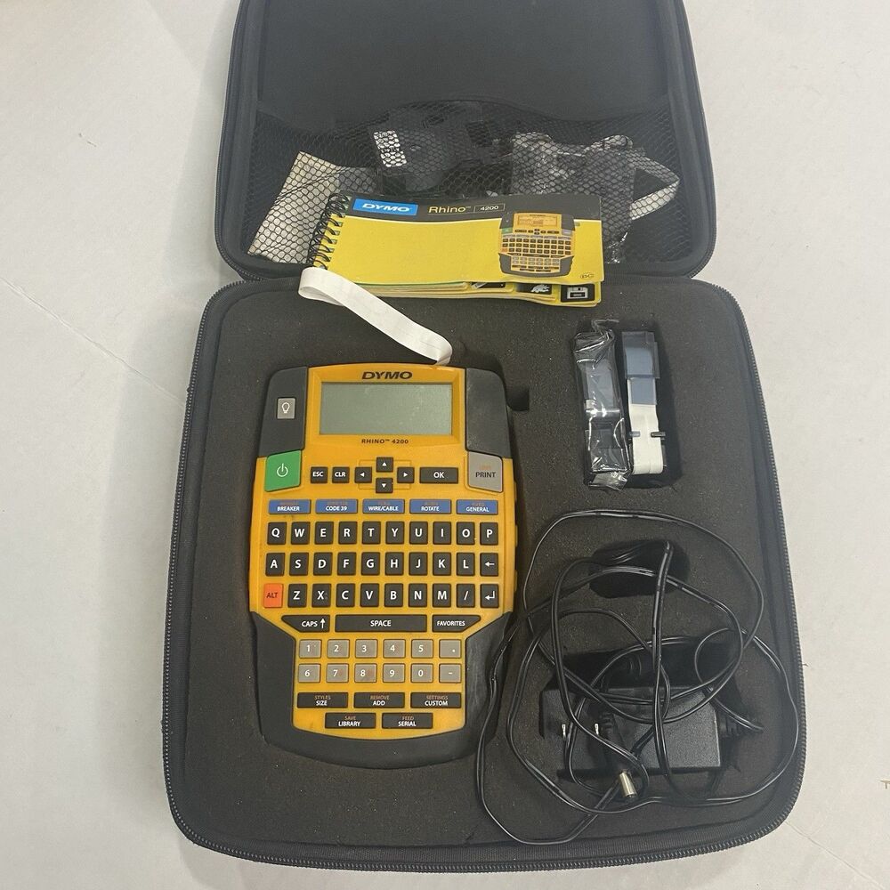 DYMO Rhino 4200 Label Maker W/ Case And Accessories Read Description